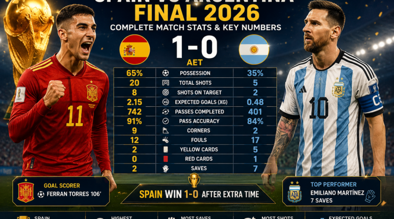 Spain vs Argentina Final 2026 Complete Match Stats and Records