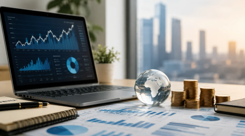 Financial data dashboard depicting investment trends, stock charts, and institutional finance metrics on FundFireInsight