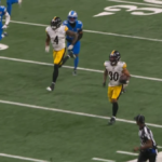 Infographic displaying Pittsburgh Steelers vs Detroit Lions match player stats and key metrics from the 2026 game